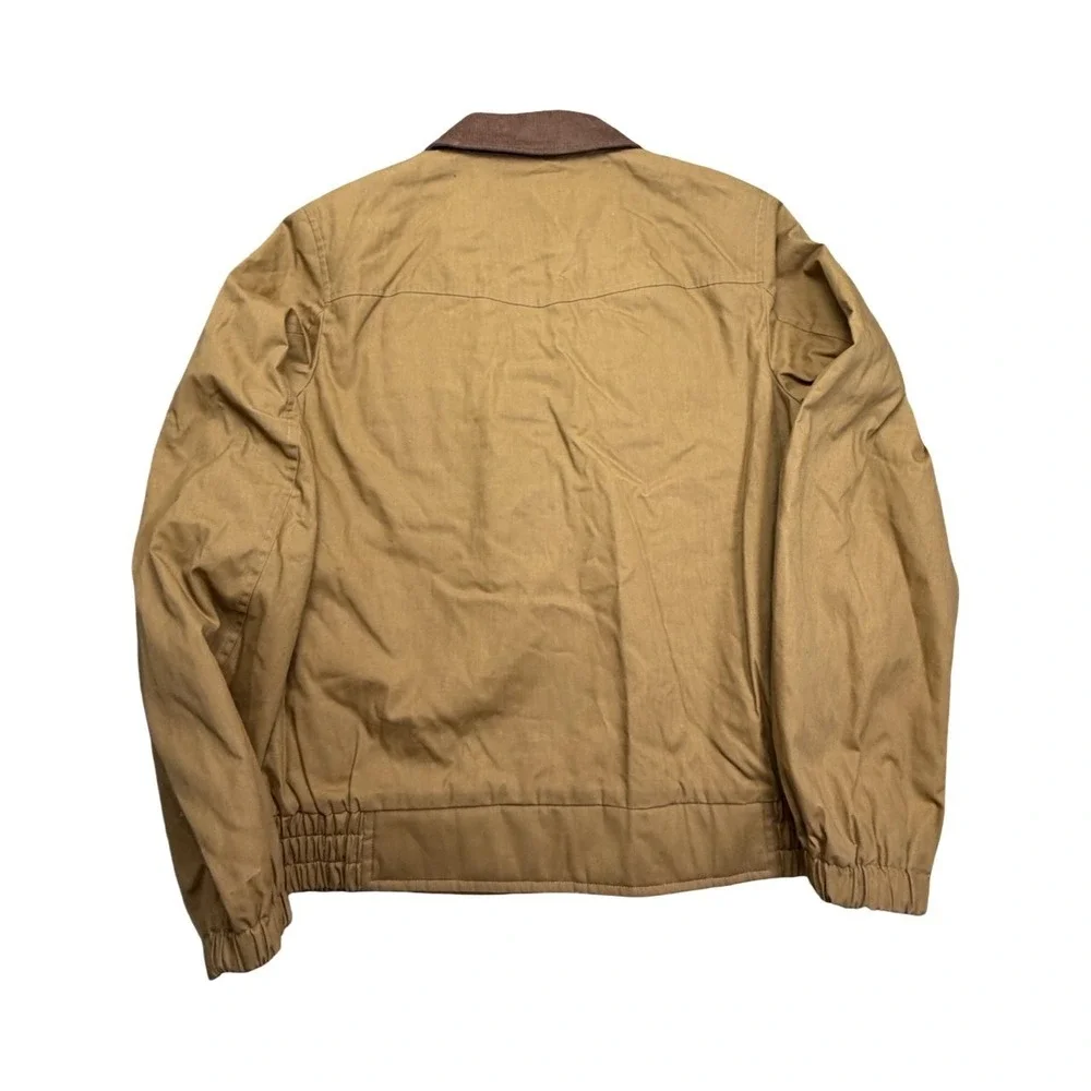 Levis Jacket Mens M Tan Prototype Sample Canvas Corduroy Collar Plaid Lined Zip